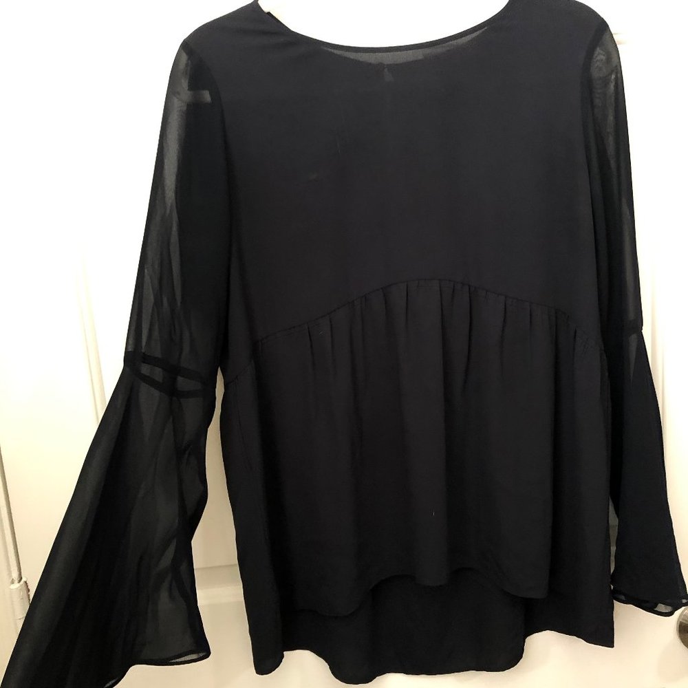 LOFT Sheer Bell Sleeve Blouse